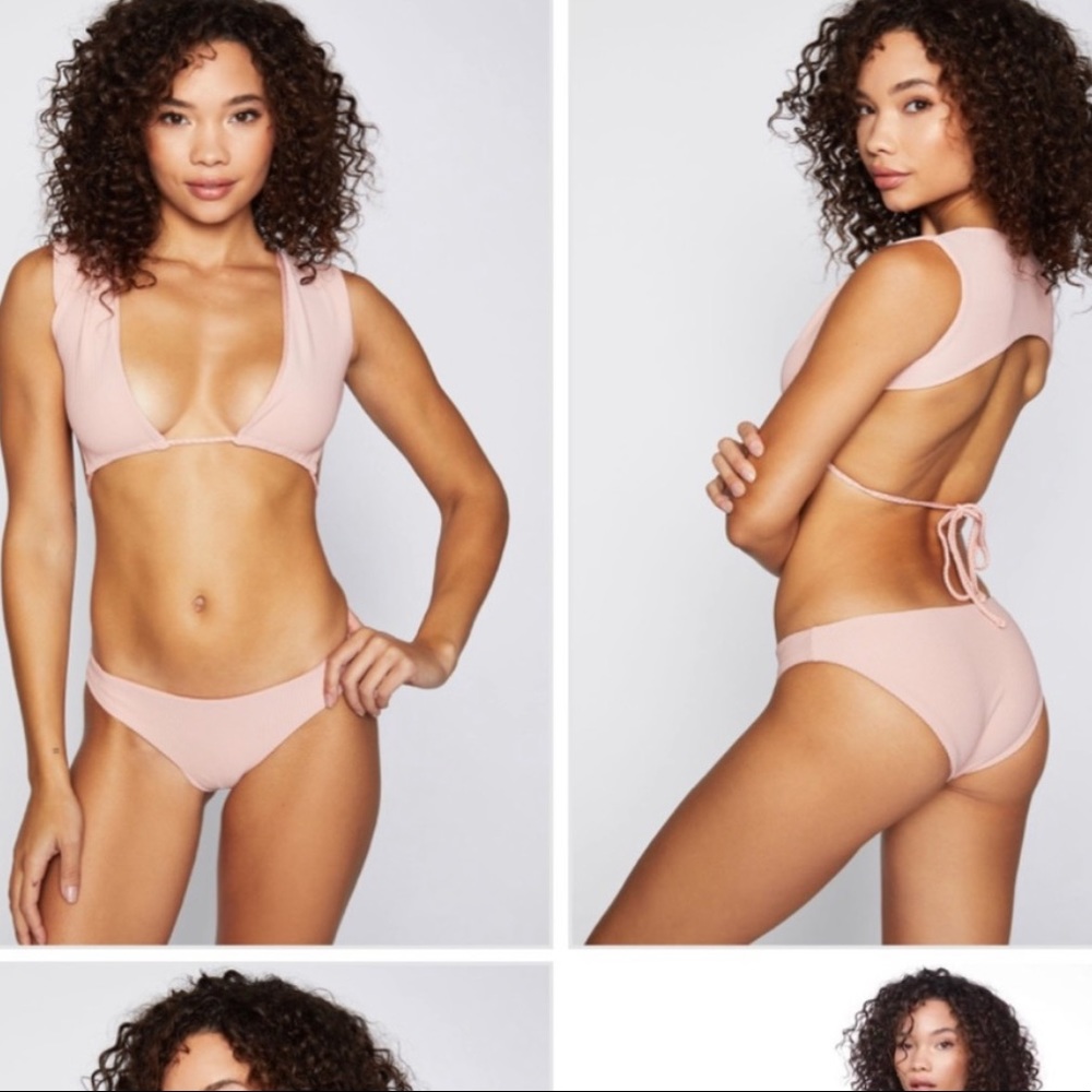 Sold Frankies bikinis Shea ribbed top in rose pink